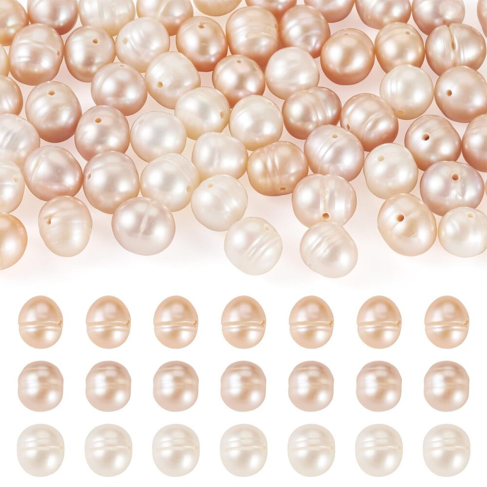 6085 Pandahall 60Pcs Natural Pearl Beads Genuine Real Freshwater Cultured